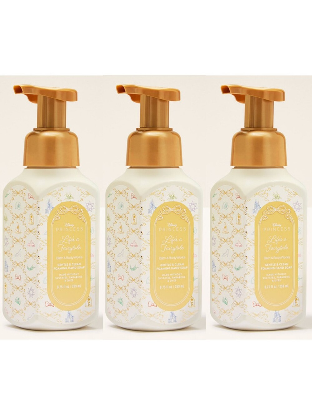 Bath & Body Works Disney Life’s a Fairytale Foaming Hand Soap Set of 3 NEW Rare